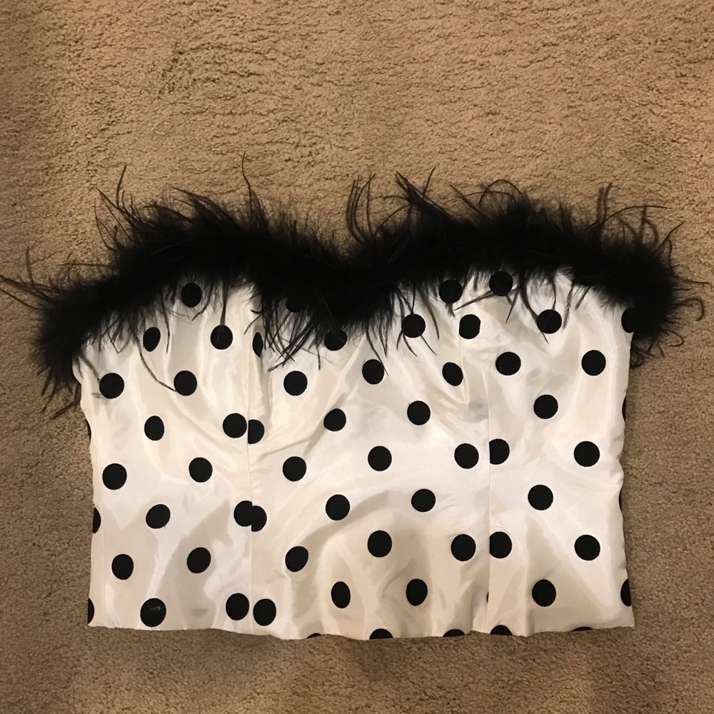 LPA POLKA DOT FEATHER CORSET SIZE XL